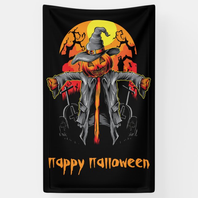 Lona Happy Halloween Scarecrow (Vertical)