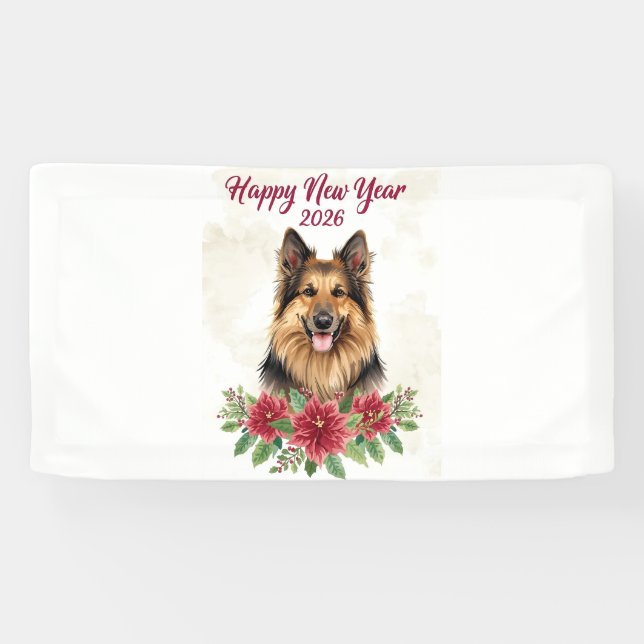 Lona Happy New Year 2026 Dog Theme (Horizontal)