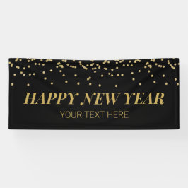 Lona Happy New Year banner gold and black