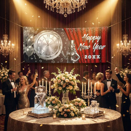 Lona Happy New Year Countdown Silver and Red