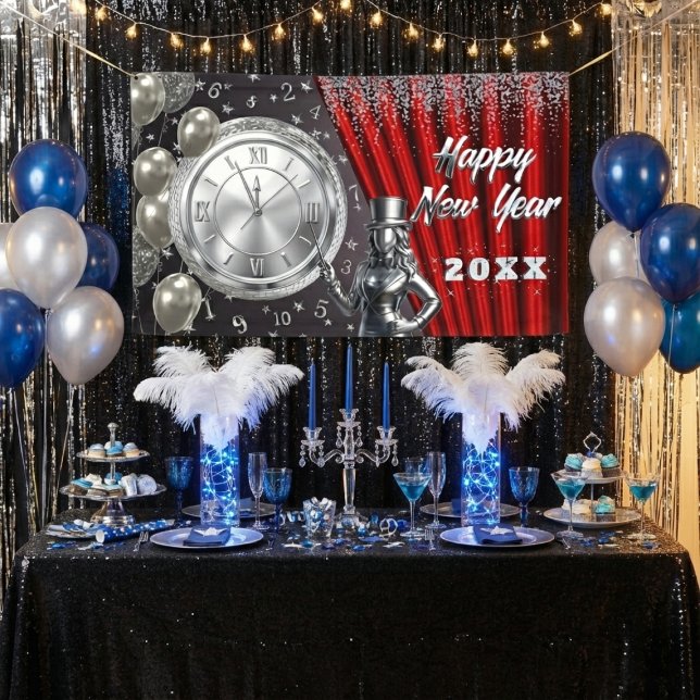 Lona Happy New Year Countdown Silver and Red (Subido por el creador)