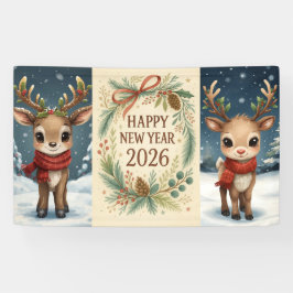 Lona happy new year rustic party banner