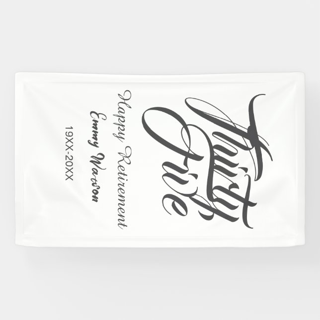 Lona Happy retirement bold letter name year elegant sim (Horizontal)