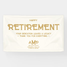 Lona Happy Retirement White and Gold Monogram
