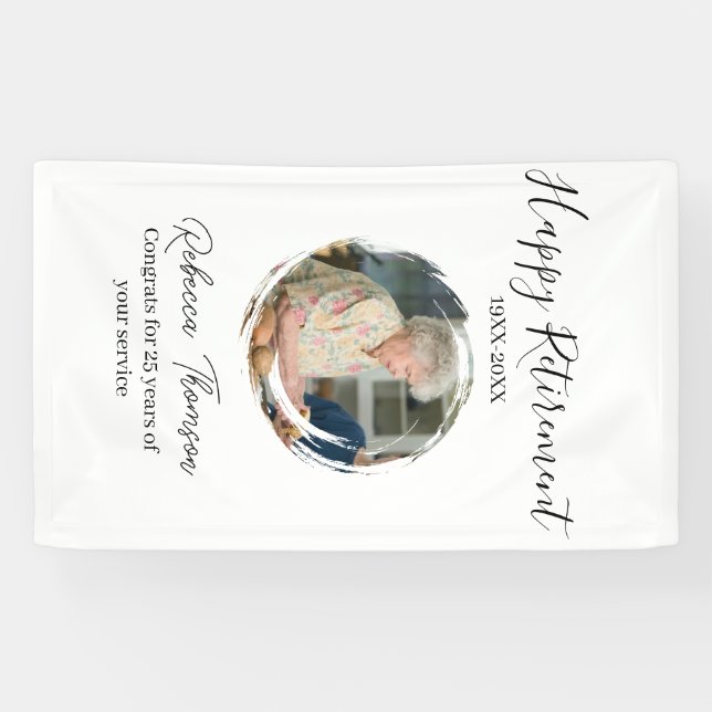 Lona Happy retirement year name circle photo retired (Horizontal)