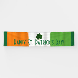 Lona Happy St. Patrick Irish Colors Shamrock Banner