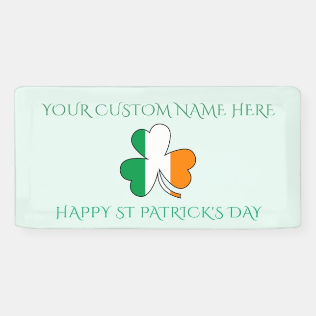 Lona Happy St Patrick's Day Custom Name Shamrock (Horizontal)