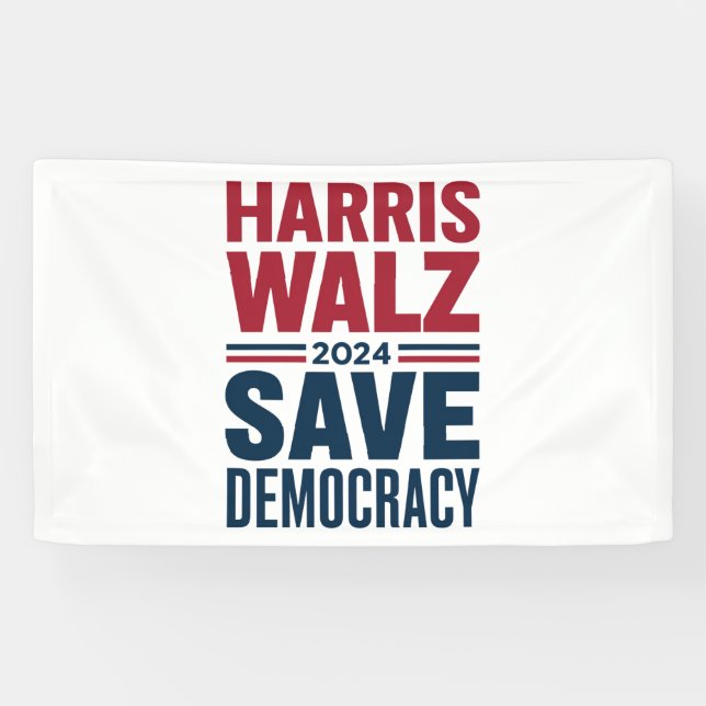 Lona Harris Walz Salva la Democracia (Horizontal)