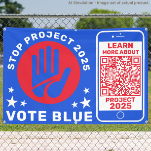 Lona Harris Walz Vota Azul '¡Detengan el Proyecto 2025!
