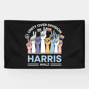 Lona Harris Walz Waltz 2024 Unidad Sobre División
