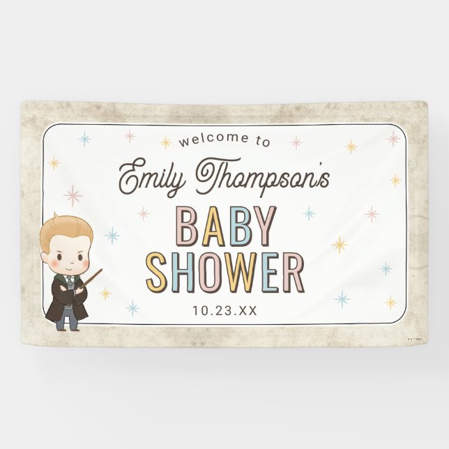 Lona Harry Potter Chibi Draco Malfoy Wizard Baby Shower (Horizontal)
