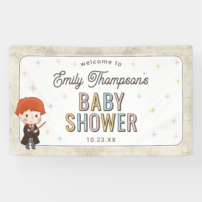 Lona Harry Potter Chibi Ron Weasley Wizard Baby Shower (Horizontal)