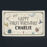 Lona Harry Potter First Birthday<br><div class="desc">Celebrate your child's first birthday with this super cute Birthday banner from Harry Potter. Personalize by adding your child's name.</div>