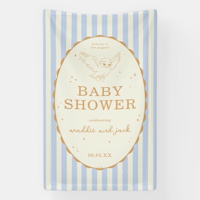 Lona Harry Potter Hedwig Blue Stripe Baby Shower (Vertical)