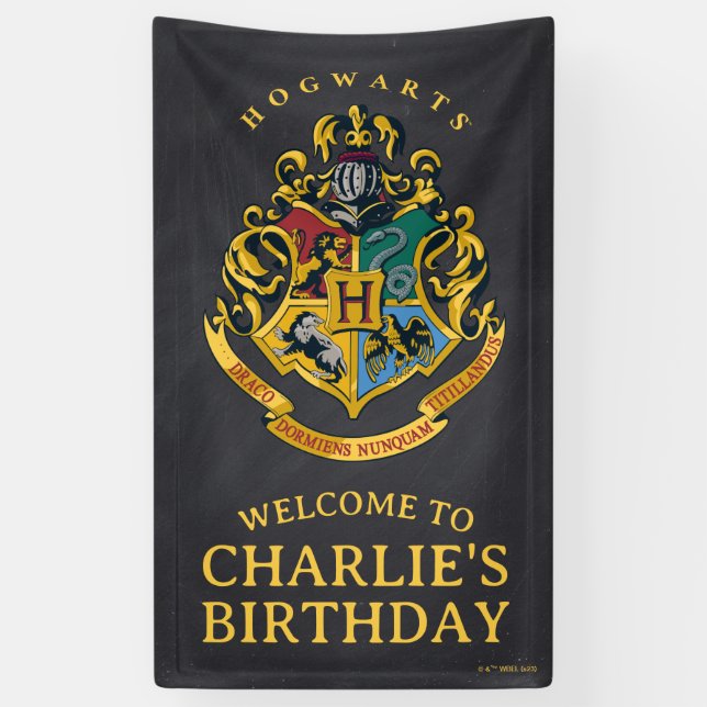 Lona Harry Potter Hogwarts Crest Cumpleaños (Vertical)