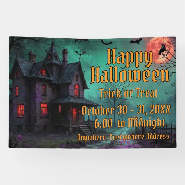 Lona Haunted House Themed Banner (Horizontal)