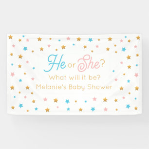 Lona He or She Stars Gender Reveal backdrop