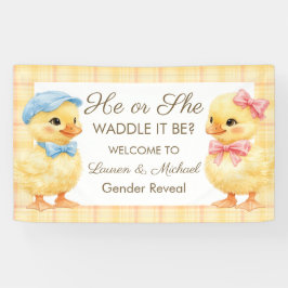 Lona He or She WADDLE IT BE? Gender Reveal banner