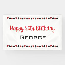 Lona Heart Diamond Spade Club Casino Cumpleaños