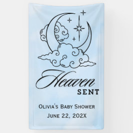 Lona Heaven Sent Baby Shower Blue Moon Stars
