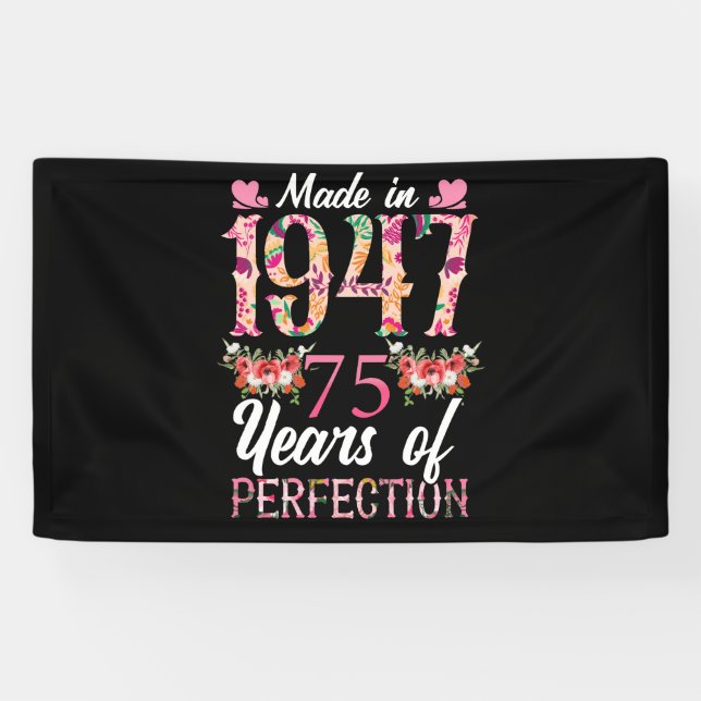 Lona Hecho 1947 75 Años 75 Años De Perfección (Horizontal)