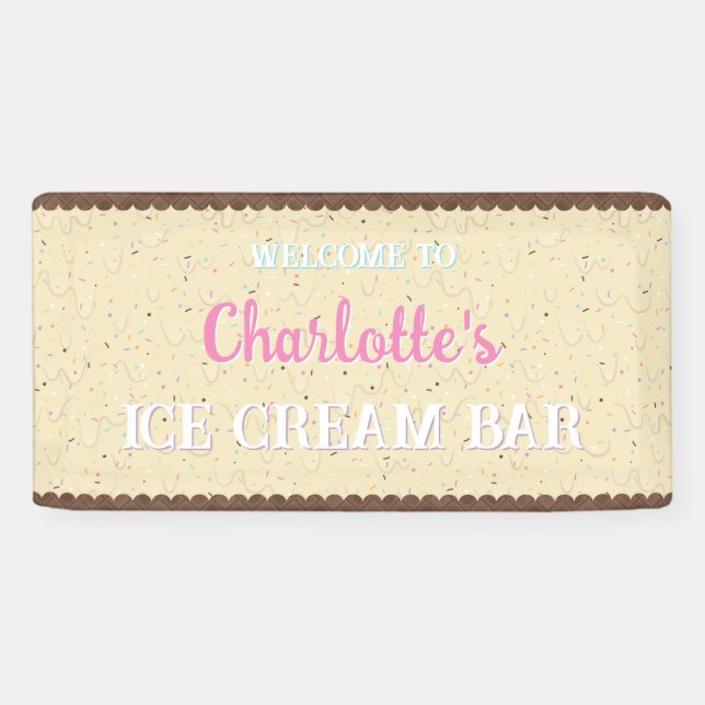 Lona Helado de marfil con sprinkles  (Horizontal)