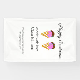 Lona Helado Feliz agregar nombre sitio web redes social