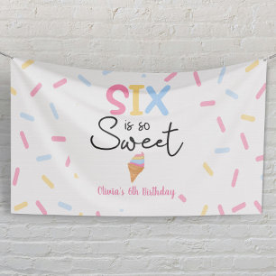 Lona Helado Seis Es Tan Dulce Fiesta de Cumpleaños 6
