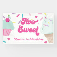 Helado y pastel dos dulces 2 cumpleaños