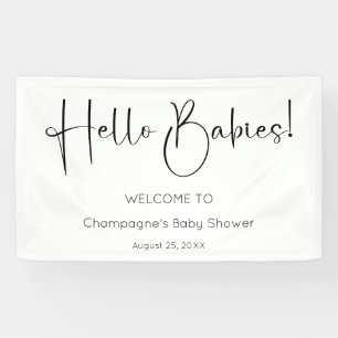 Lona Hello Babies Modern Script Baby Shower