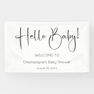 Lona Hello Baby Modern Script Baby Shower