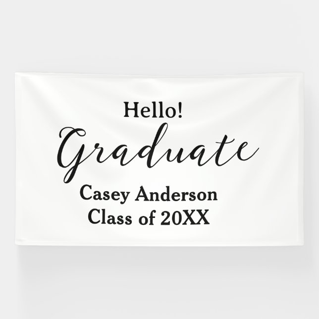 Lona Hello graduate class of 20XX name congrats stylish (Horizontal)