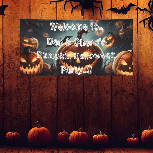 Lona Hells Pumpkin Halloween Party (Hells Pumpkin Halloween Party Banner)
