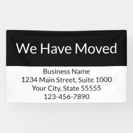 Lona Hemos trasladado la Invitación de negocios a blanc