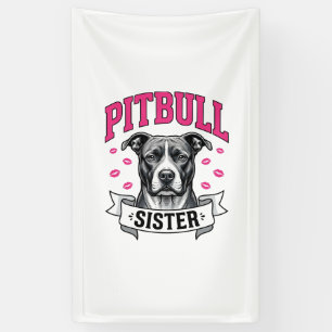 Lona Hermana Pitbull Diseño Vectorial Vintage Amante Pe