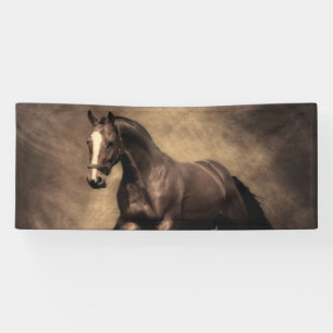 Lona Hermosa almohada de caballo marrón