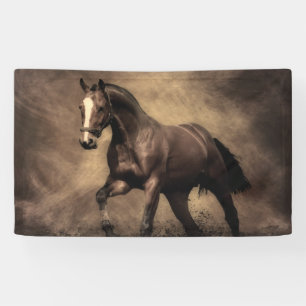 Lona Hermosa almohada de caballo marrón