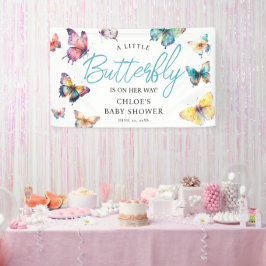 Lona Hermosa mariposa acuarela Chica Baby Shower