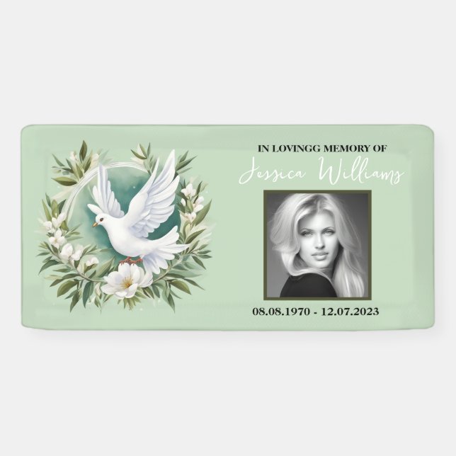 Lona Hermosa paloma blanca de la paz (Horizontal)