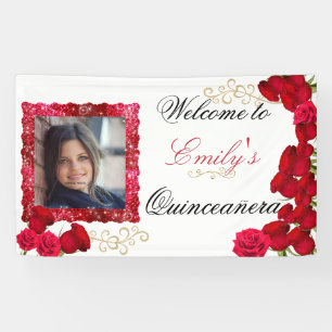 Lona Hermosa, rosas rojas, foto de espuma Purpurina de 