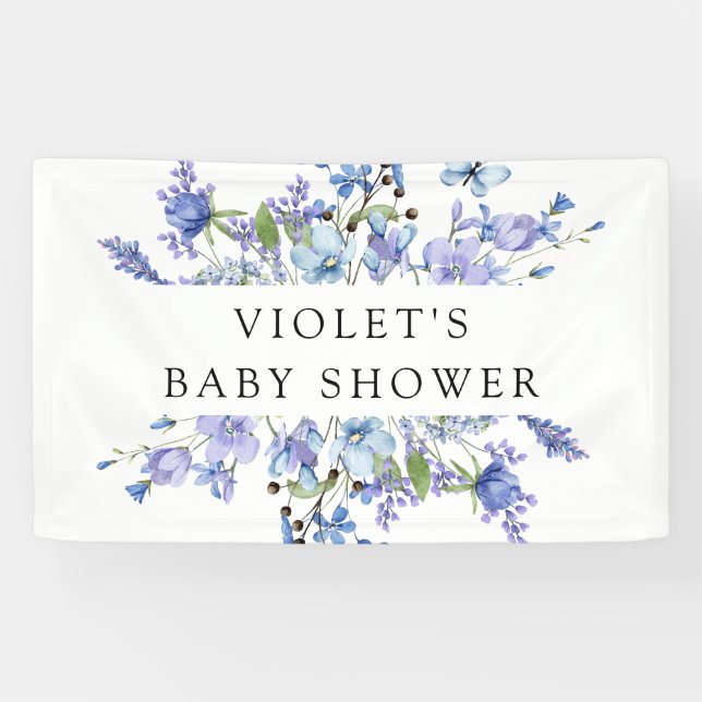 Lona Hermoso Baby Shower Blue Wildflower (Horizontal)