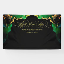 Hermoso Boda de oro negro esmeralda