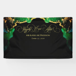 Lona Hermoso Boda de oro negro esmeralda