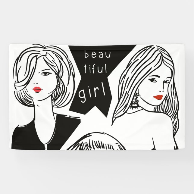 Lona hermoso chica (Horizontal)