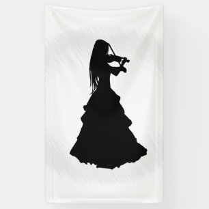 Lona Hermoso Chica gitano toca violín