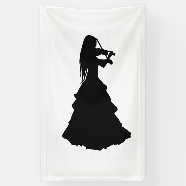 Lona Hermoso Chica gitano toca violín (Vertical)