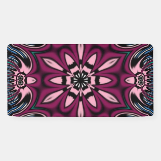 Lona Hermoso diseño único de flores de Mandala (Horizontal)