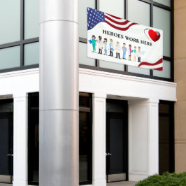 Lona Héroes personalizares Trabajar Aquí Icono Hospital