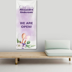 Lona Herramientas de pastelería Acuarela Purple Floral