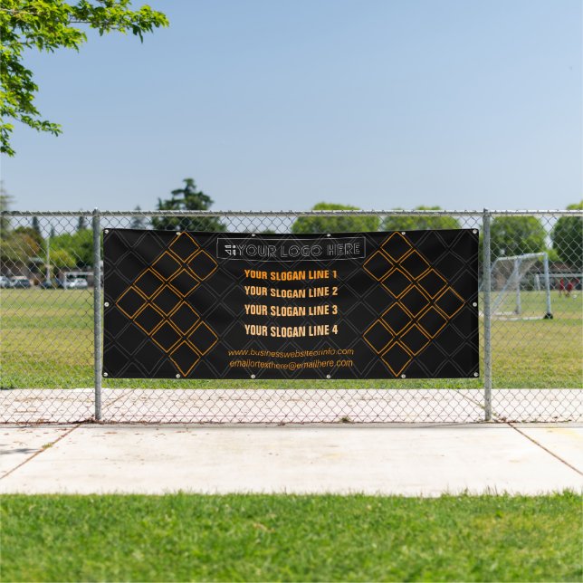 Lona Hexagonal Triangle Meetup Exhibición Backdrop (in situ)